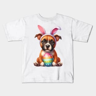 Easter Staffordshire Bull Terrier Dog Kids T-Shirt